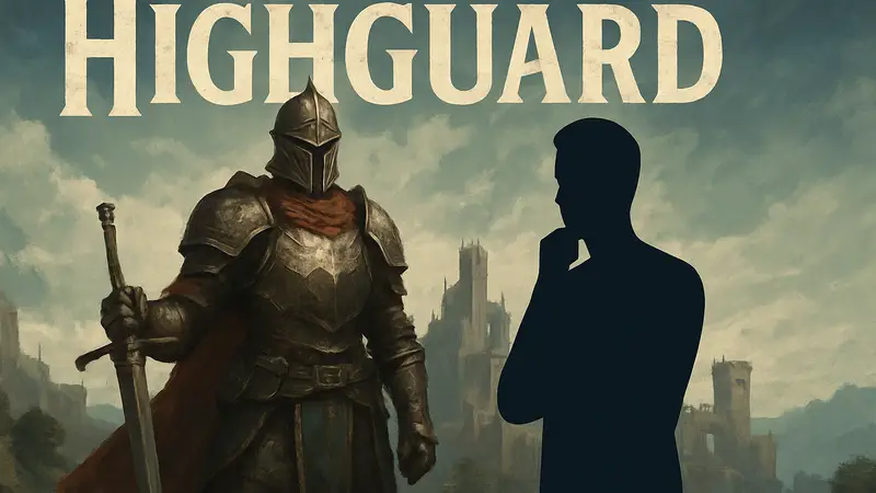 Highguard: изображение игрового персонажа на фоне логотипа игры, символизирующее критику и ожидания.