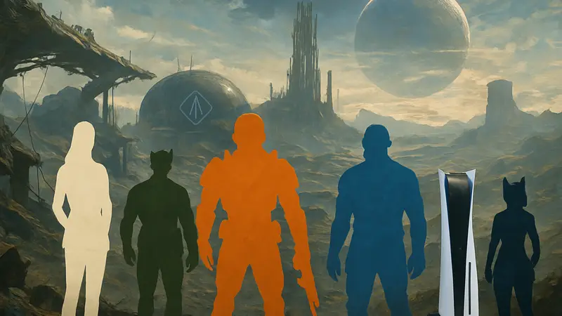 Стилизованные арт-работы от студий PlayStation в поддержку запуска игры Marathon на консоли PS5.