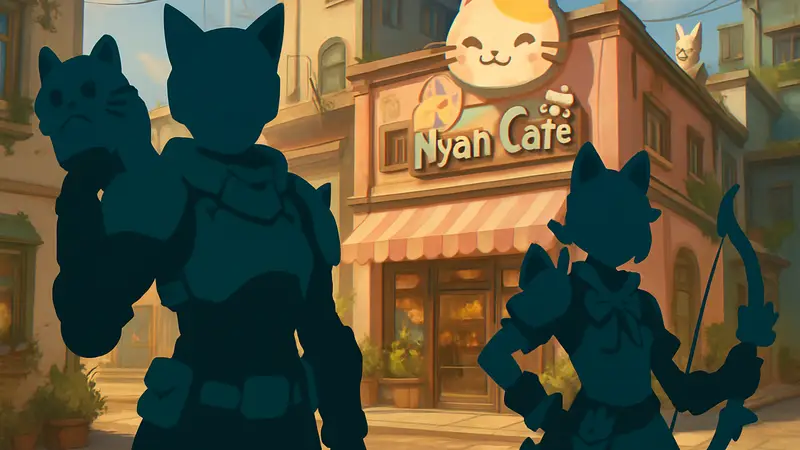 Персонажи Overwatch в новых скинах Nyan Café, стилизованных под котов.
