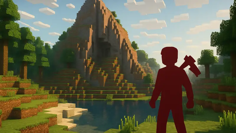 Скриншот игры Allumeria, похожей на Minecraft.