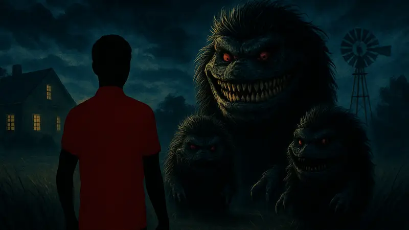 Кадр из фильма "Зубастики" с монстрами Крайтами или оригинальный постер фильма