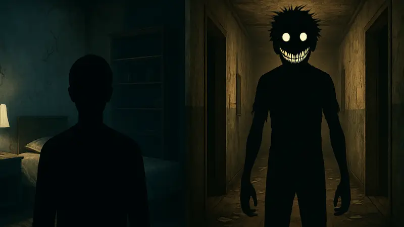 Изображения из хоррор-игр Sleep Demon и Bigsmile, доступных бесплатно для ПК