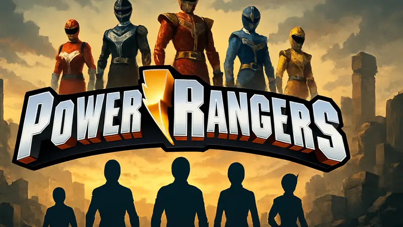 Логотип Power Rangers на фоне уходящего Super Sentai, символизирующий неопределенное будущее франшизы