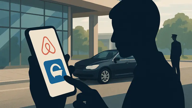 Пользователь бронирует частный трансфер Airbnb через мобильное приложение Welcome Pickups