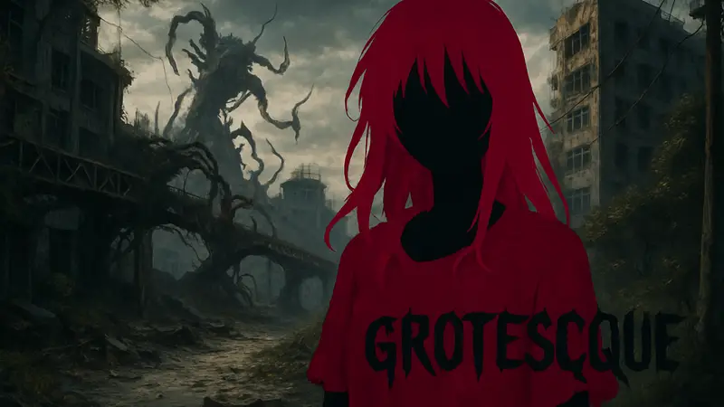 Ключевой визуал аниме-фильма Grotesqqque, представленный на Anime Expo 2026.