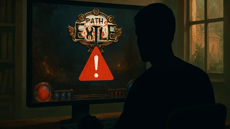 Предупреждение о RMT в Path of Exile на экране игрока.