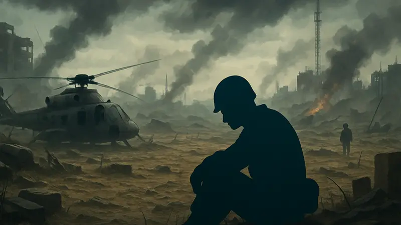 Изображение логотипа Battlefield 6 с грустным или пустым полем боя, символизирующим низкий онлайн и разочарование игроков.