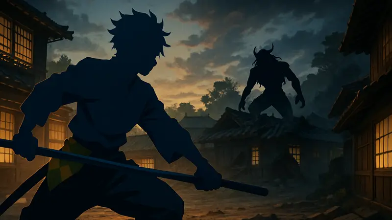 Арт из аниме Demon Slayer с новым персонажем уровня Хашира, готовящимся к битве.