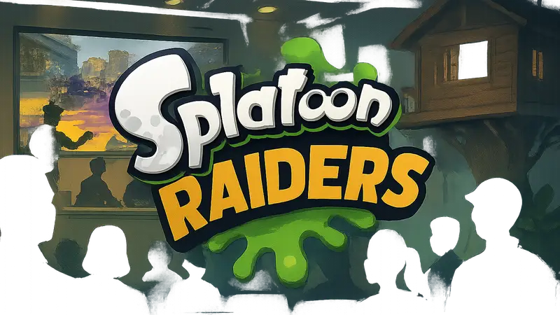 Логотип Splatoon Raiders на фоне трансляции Nintendo Treehouse Live