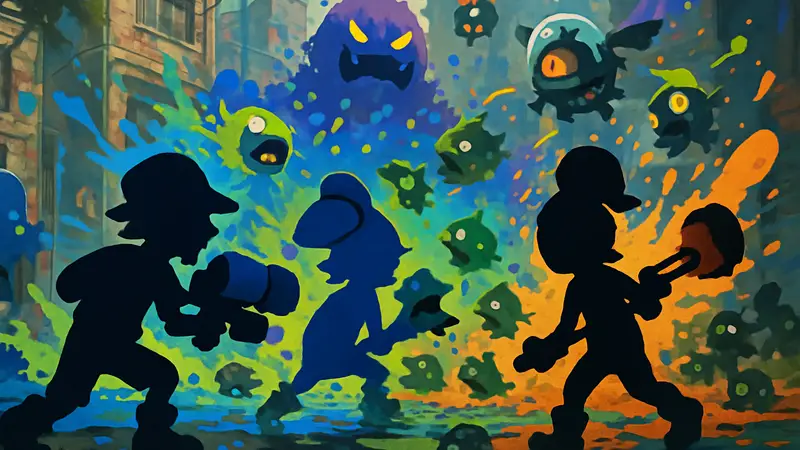 Яркий геймплей Splatoon Raiders с персонажами и врагами