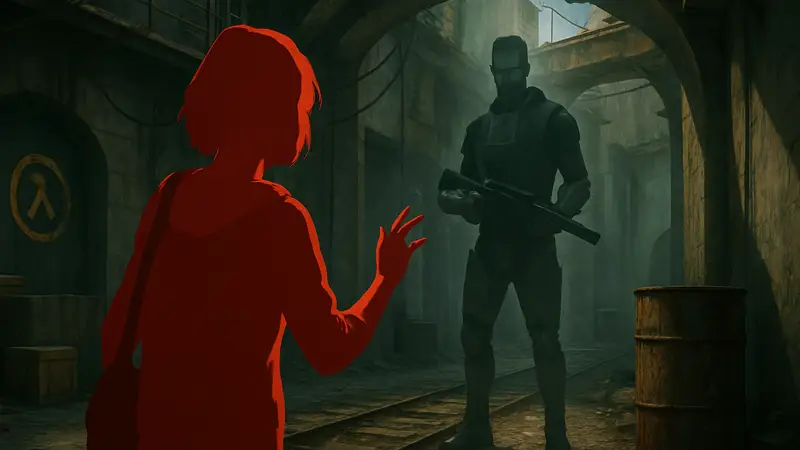 Макс Колфилд из Life is Strange в модификации для Half-Life, использующая силы времени и выглядящая сюрреалистично.