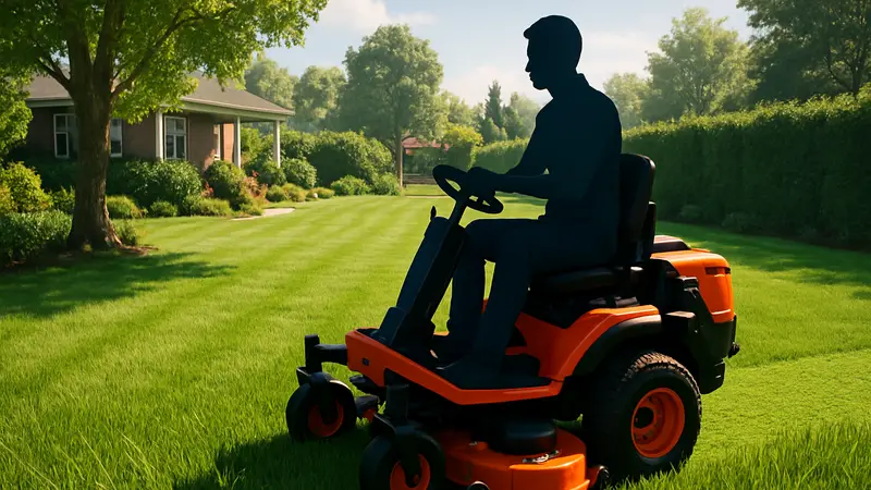 Скриншот Lawn Mowing Simulator 2 с реалистичным газоном и газонокосилкой.