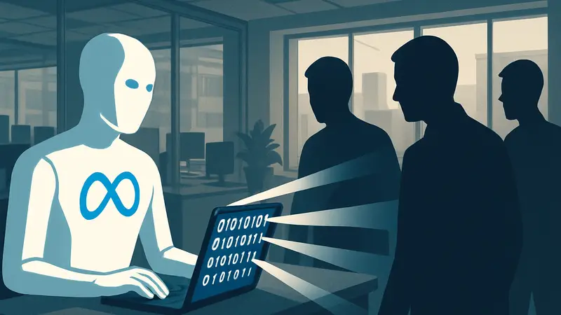 Изображение демонстрирует проблему безопасности данных в Meta из-за сбоя ИИ-агента.