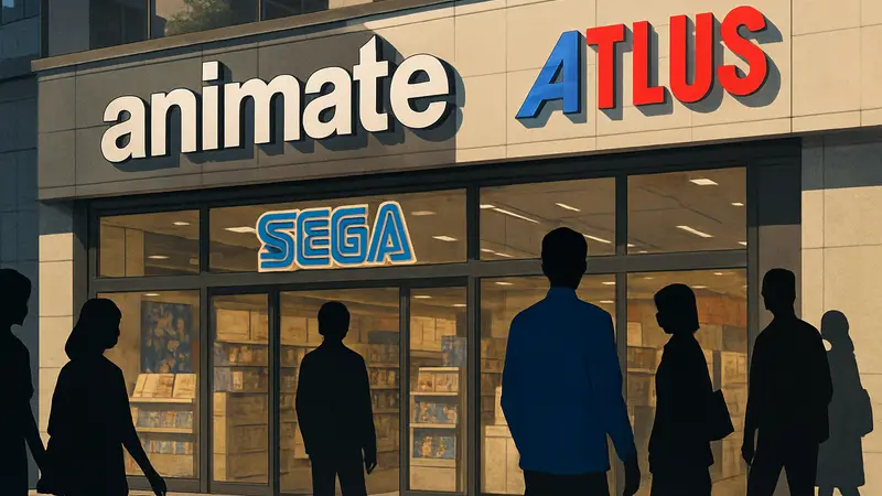 Логотипы Sega и Atlus рядом с названием магазина Animate