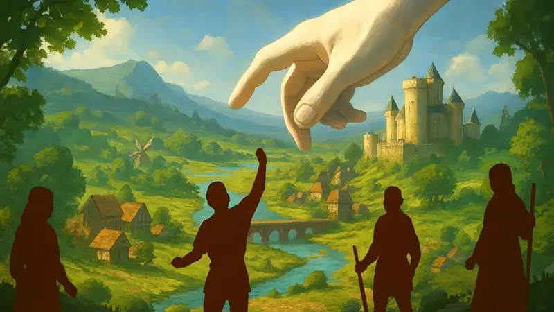 Концепт-арт или скриншот игры Masters of Albion в стиле симулятора божества