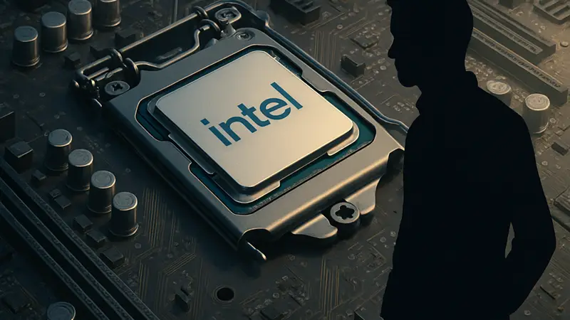 Процессор Intel на материнской плате, демонстрирующий сокет CPU и компоненты