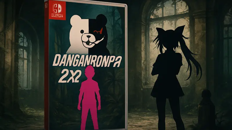 Обложка Danganronpa 2x2, физическое издание Nintendo Switch, загадочная игра.