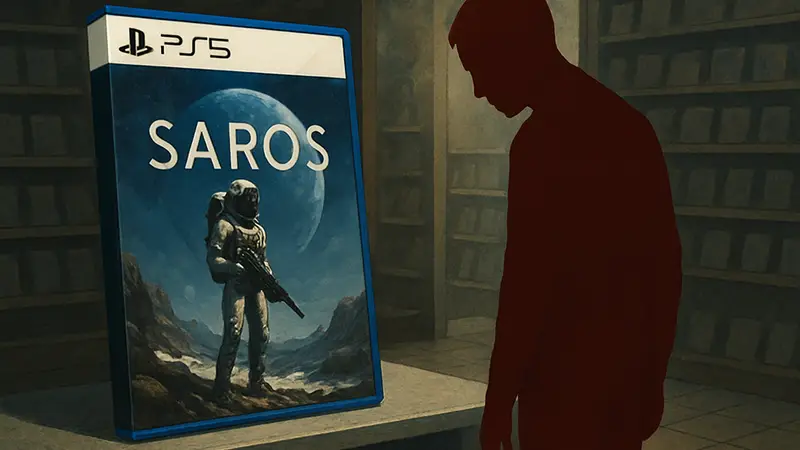 Обложка игры Saros для PlayStation 5, символизирующая слабые продажи