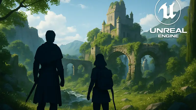 Кадр из игры Silent Whispers с персонажами и красивой графикой на движке Unreal Engine 5