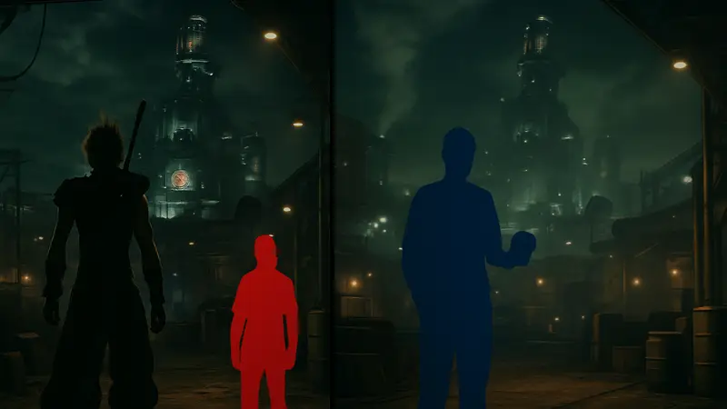 Скриншоты сравнения графики Final Fantasy VII Remake на Switch 2 и Xbox Series S, демонстрирующие различия.
