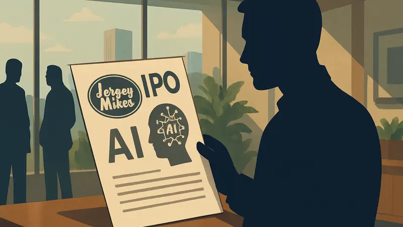 Документы IPO компании Jersey Mike's с упоминанием искусственного интеллекта как символа хайпа