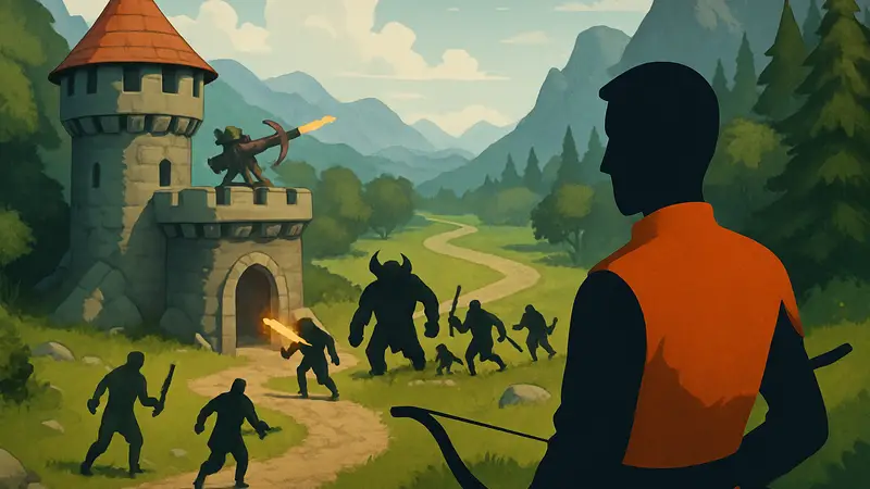 Кадр из рекламы Kingshot, показывающий геймплей tower defense, который не соответствует игре