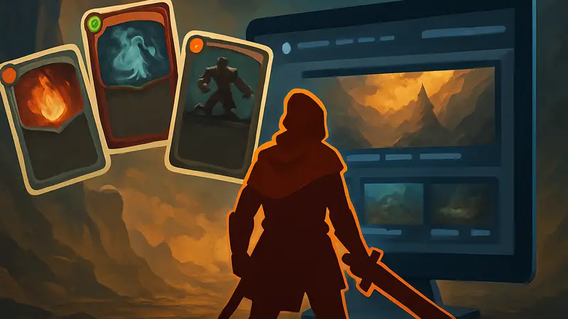 Герой Slay the Spire 2 на фоне карт и игрового интерфейса Steam.