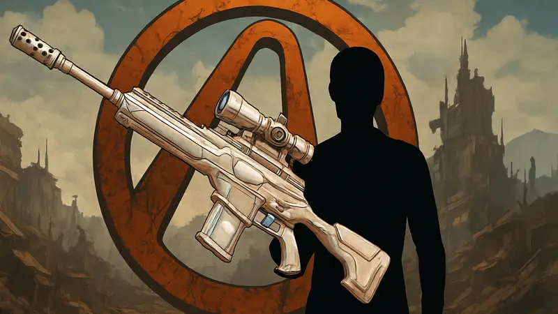 Жемчужное оружие в Borderlands 4 на фоне логотипа игры