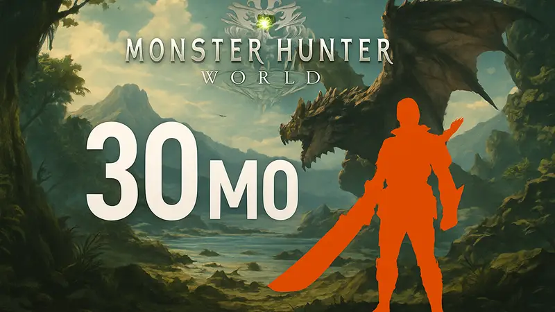 Логотип Monster Hunter: World и цифры продаж, рекорд Capcom