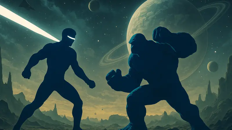 Циклоп и Существо из Marvel Cosmic Invasion, демонстрирующие свои способности в DLC.
