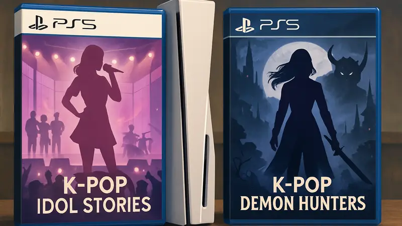 Две K-pop игры выходят на PS5: K-pop Idol Stories и K-pop Demon Hunters, обложки игр