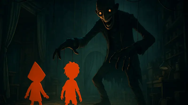 Изображение из Little Nightmares 3 The Backstage, с Кукловодом, монстром из DLC