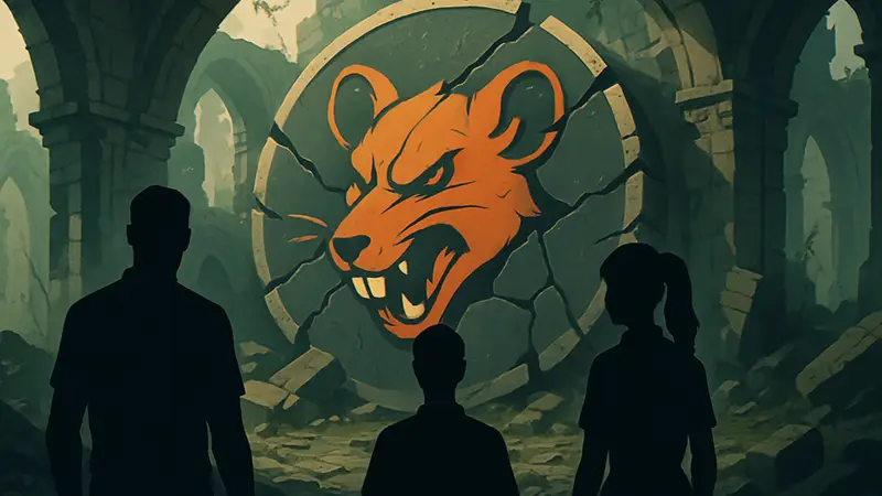 Логотип или арт команды Los Ratones из League of Legends, символизирующий распад.