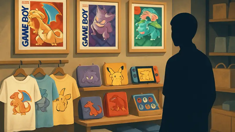 Мерч с обложками японских игр Pokemon, от Game Boy до Nintendo Switch