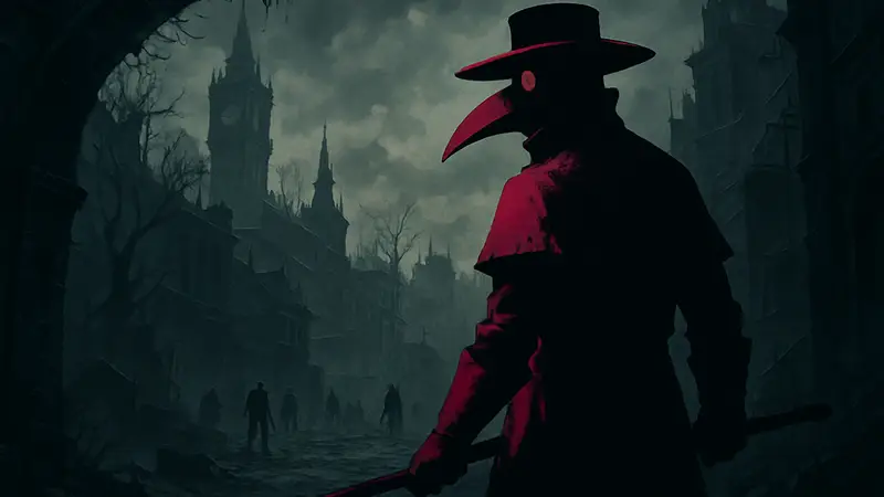Изображение чумного доктора в мрачной стилистике новой Steam-игры, похожей на Bloodborne и ARC Raiders.