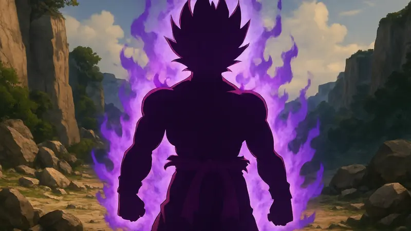 Персонаж Dragon Ball с активированной техникой Ultra Ego