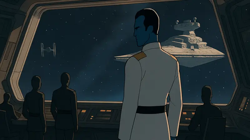 Кадр из анимационного фан-фильма по Star Wars «Наследник Империи» с Гранд-адмиралом Трауном