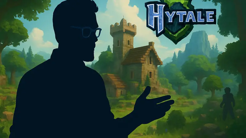 Основатель Hytale Саймон Коллинз-Лафламм на фоне игры, говорящий о важности моддинга
