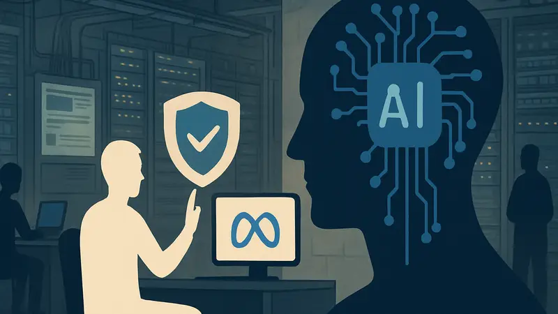 Изображение, символизирующее искусственный интеллект, модерацию контента Meta.