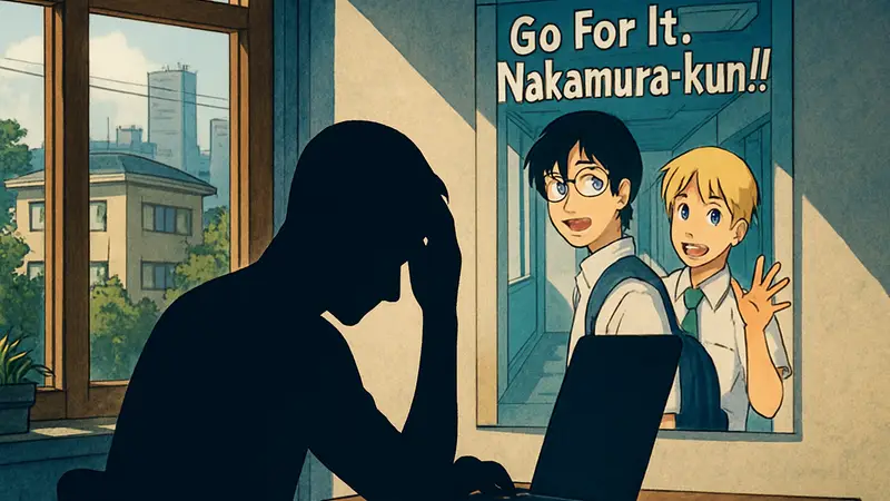 Обложка манги "Go For It, Nakamura-kun!!" или изображение персонажей аниме.