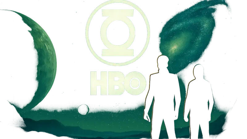 Логотип сериала «Фонари» от HBO на фоне космического пейзажа, символизирующего вселенную Green Lantern