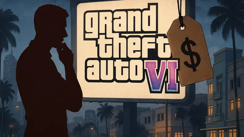 Логотип GTA 6 и ценник.