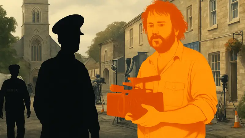 Кадр из фильма 'Типа крутые легавые' с Питером Джексоном или режиссером на съемочной площадке.