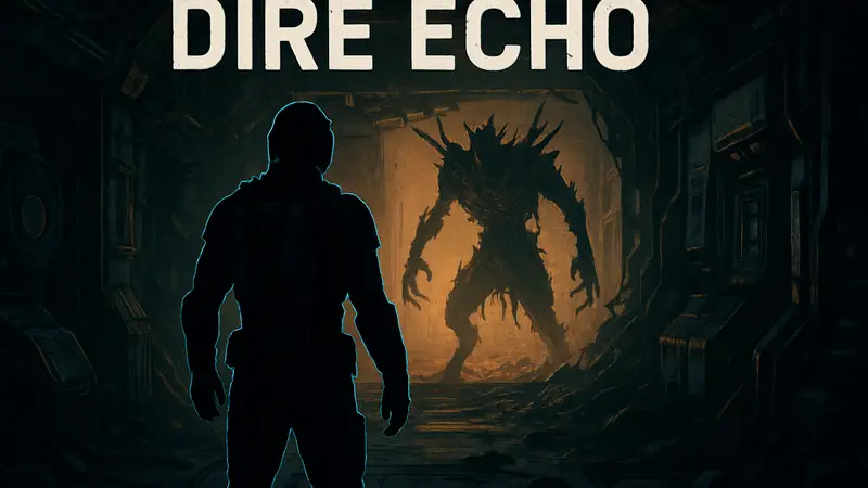 Обложка космического хоррора Dire Echo, похожего на Dead Space, которую можно получить бесплатно на ПК.