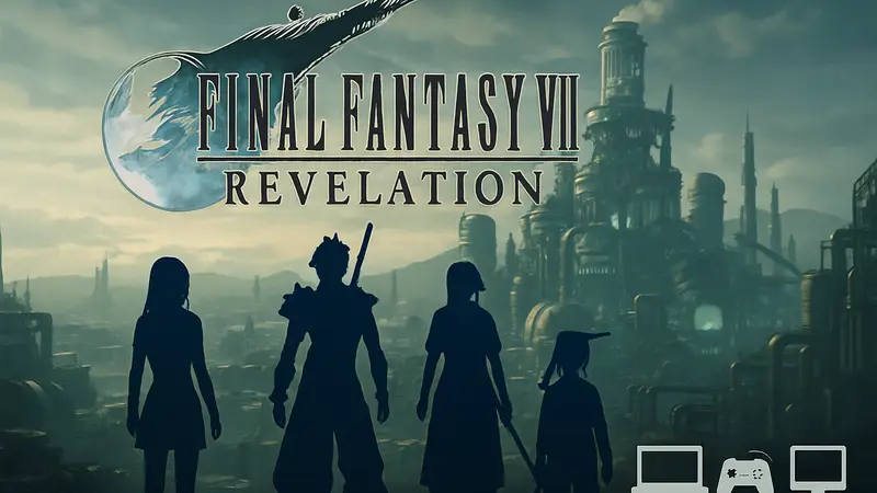 Логотип Final Fantasy 7 Revelation, персонажи Final Fantasy 7, кроссплатформенный релиз игры