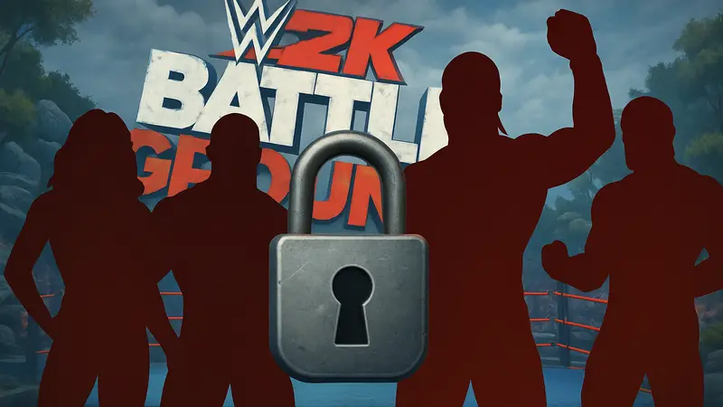 Логотип WWE 2K Battlegrounds с рестлерами на фоне, символизирующий закрытие серверов игры.