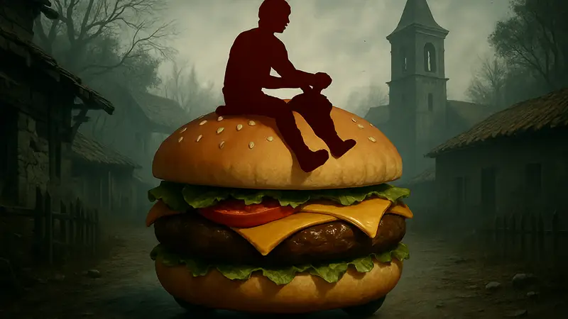 Мод для Resident Evil 4 Remake: Леон Кеннеди едет на огромном управляемом гамбургере вместо Porsche.