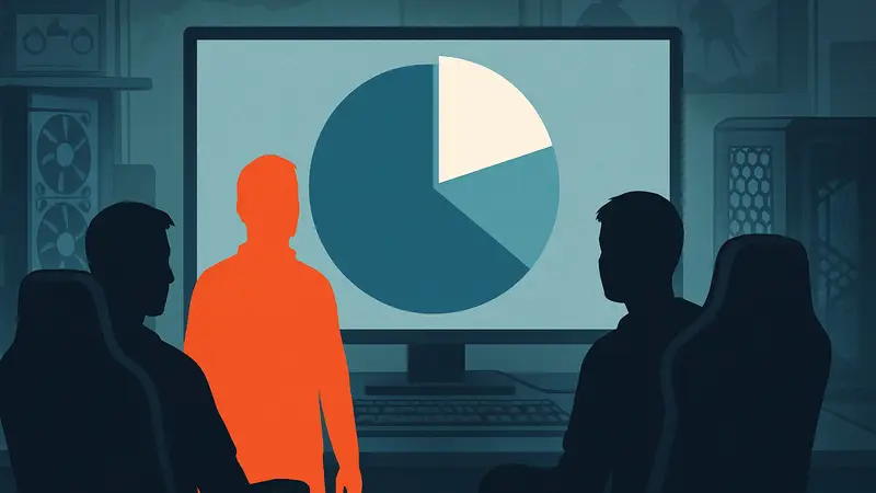 Диаграмма доходов в ПК-гейминге, демонстрирующая вклад игр, не входящих в топ-20.