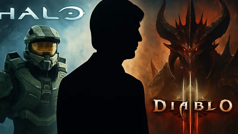 Дон Мэттрик, бывший глава Xbox, на фоне логотипов Halo и Diablo 3