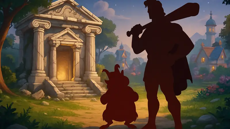 Геркулес и Фил из Disney Dreamlight Valley, связанные с квестом "Божественный беспорядок".